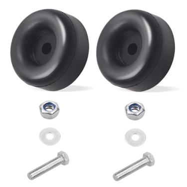 Imagem de Aomitop Para-choques redondos de borracha de 6,3 cm, conjunto para para-choques de porta de reboque, geradores, lavadoras de pressão, bombas incluindo kits de parafusos, 2 kits