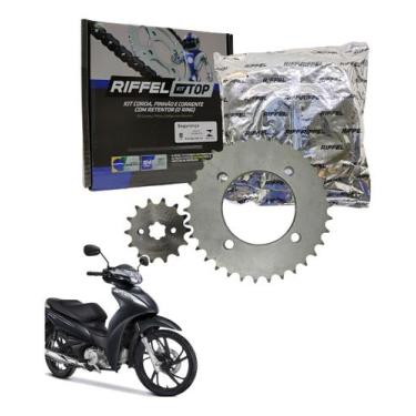 Imagem de Kit Relação Tração Transmissão Com Retentor Honda Biz 125 2005 2006 20