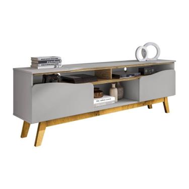 Imagem de Rack Ilhabela TV 75 Polegadas com 2 Porta Pés Madeira Maciça