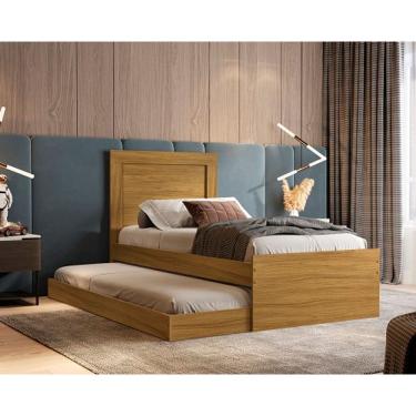 Imagem de Cama Luara Solteiro Com Auxiliar Nature – VJ Móveis