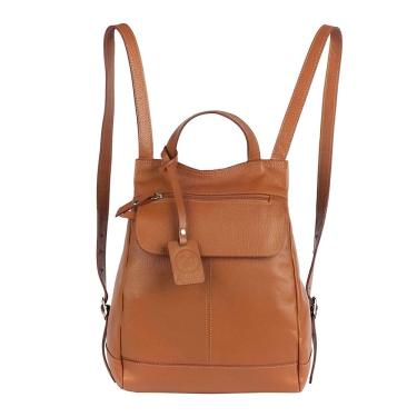 Imagem de Mochila Feminina Maluzinha em Couro autêntico Cor Caramelo