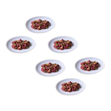 Imagem de Conjunto de Pratos de Sobremesa Ovais Porto Brasil Orgânico New White 22,5cm - 6 peças