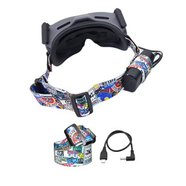 Imagem de Adjustable Head Strap and Power Cable 30CM for DJI Avata Goggles 2 Glasses, Power Charging Cable and Elastic Headband for DJI Avata Pro-View Combo Goggles 2 Accessories(Not for FPV Goggles V2)