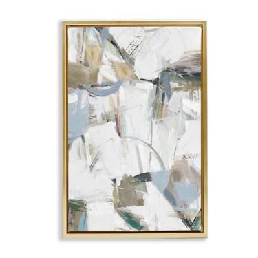 Imagem de Stupell Industries Design de arte de parede em tela flutuante em ouro abstrato de ressonância colorida por Hannah Dawson, 25 x 17