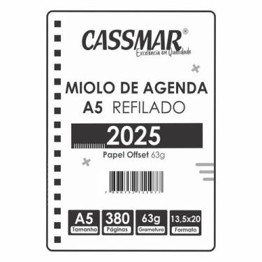 Imagem de Miolo de Agenda Refilado 2025 Cinza 190fls Cassmar 01un
