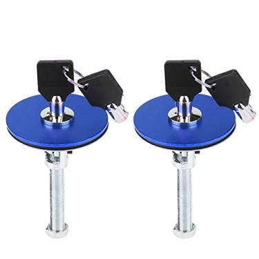 Imagem de lyrlody Capuz Definir Fixação Segura, Pino Universal de Chave de Trava do Motor de Alumínio de Alumínio, Trava Anti roubo para Carros, Fácil de Usar e Armazenar, Aplicação Versátil Com (Azul)
