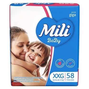 Imagem de Kit c/ 6 Fralda Descartavel Bebe Giga Mili XXG 58un