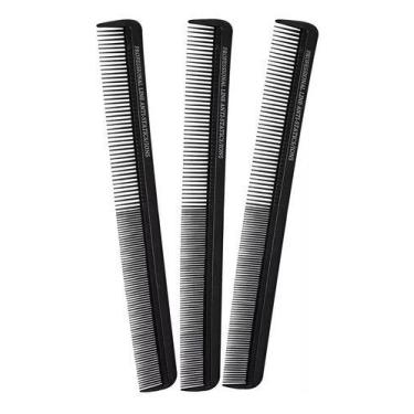 Imagem de Kit 3 Pente De Corte Long Anti Estático Íon 22cm 180ºc - SANTA CLARA
