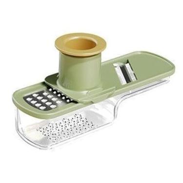 Imagem de KiBcsLic Ralador e de alho e gengibre 3 em 1, utensílio portátil de fácil manuseio, fatiador de utensílios de cozinha para wasabi, vegetais, sala de, Verde