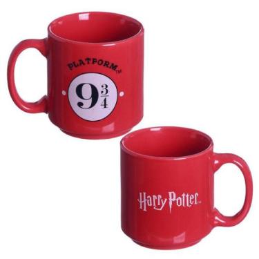 Imagem de Mini Caneca Harry Potter Plataforma 9 3/4 Empilhá Cerâmica Vermelha 10