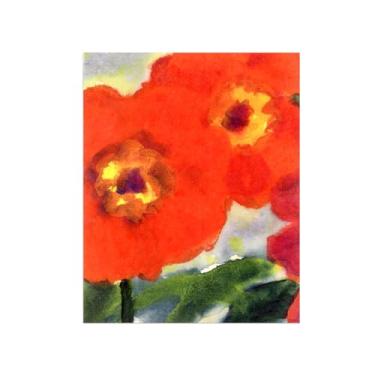 Imagem de Flores Pintura em tela Famosa Pintura Reprodução-Quadros para sala de estar-Flores vermelhas-Pôster e impressões 60x80cm Sem Moldura