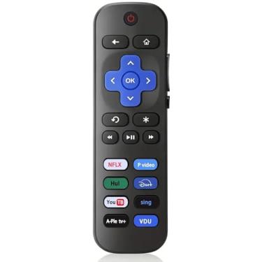 Imagem de Substituição de controle remoto universal – compatível com TVs TCL/Hisense/Onn/Insignia/Element/Sharp Roku – Controle remoto de TV com 8 teclas de atalho (não compatível com Roku Stick/Player/Box)