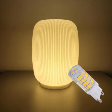 Imagem de Abajur Luminária de Mesa Japonesa Minimalista – Luz LED Quente Bivolt para Quarto e Sala(Soquete G9)