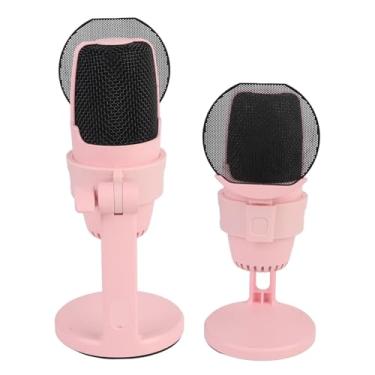Imagem de Generic Microfone do Condensador, Visual Atraente Compatibilidade de Cardióide Interface USB de Alta Sensibilidade PC MIC para Videoconferência (Rosa)