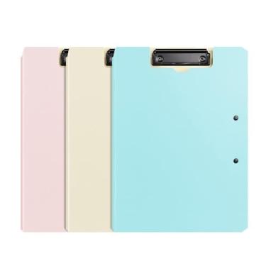 Imagem de Pastas Pasta de prancheta com capa dobrável 3 peças, pasta resistente clipe duplo, organizador arquivo contrato, fichário para material escritório