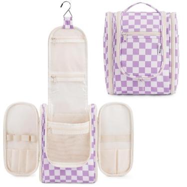 Imagem de Bolsa de higiene pessoal de viagem Narwey Small Checkered para mulhere