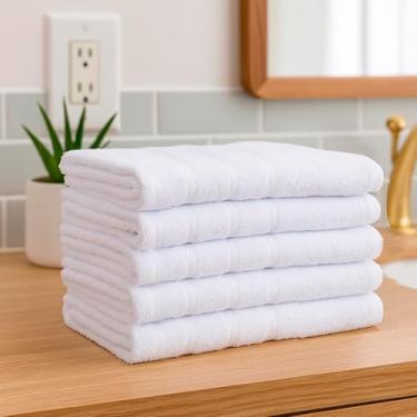 Imagem de Toalha de Banho Dubai Kit 3 Pçs 70x130cm Super Macia com Costuras Reforçadas e Alta Absorção (Branco Branco)