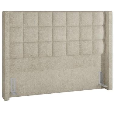 Imagem de Cabeceira Cama Box Casal 195 cm P05 Paris Bouclê Creme - Lyam Decor