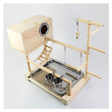 Imagem de Gaiola de pássaro Peônia Pequeno Sol Papagaio Suporte de Madeira Maciça Gaiola de Pássaro Caixa de Criação Ninho de Pássaros Suporte de Chão Adequado para Periquito Amor Pássaro Canário Ninho (Cor: A)