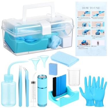 Imagem de LemonRoad Kit de ferramentas DIY Globo de Neve com 15 peças, inclui caixa de armazenamento, garrafa de plástico para apertar, pinça de funil, copo de silicone, copo de medição, tampão de lanterna para