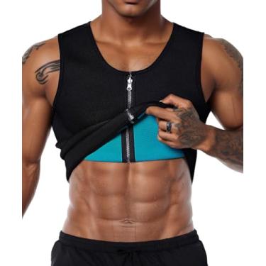 Imagem de RIBIKA Colete masculino de neoprene para sauna, espartilho para treino de cintura, regata modeladora corporal para perda de peso