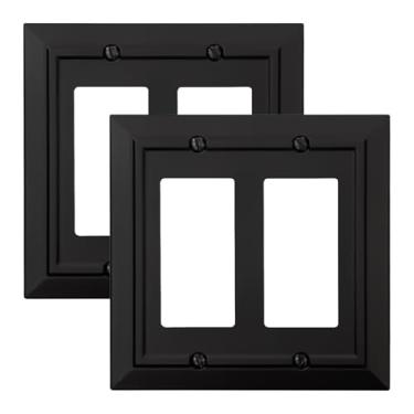 Imagem de Placas de parede de arquitetura clássica, capas de interruptor de luz, tampas de tomada elétrica, placas de parede de receptáculo duplex, material de fibra de bambu de tamanho médio, placas de