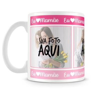 Imagem de Caneca Personalizada Eu Amo Mamãe com 3 Fotos - Amo Canecas