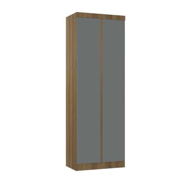 Imagem de Guarda Roupa Modulado 2 Portas 79cm Veneza Luciane Móveis Avelã Pf/cinza Supremo Pf
