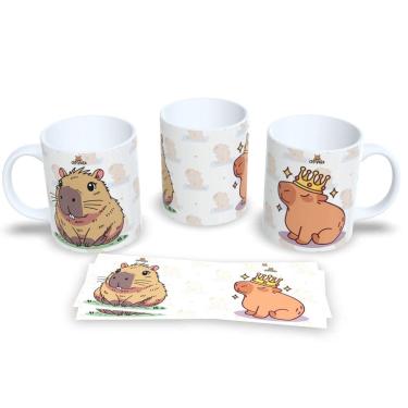 Imagem de Caneca de Porcelana Capivara Fofa Presente Criativo e Divertido
