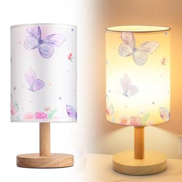 Imagem de Tujoe - Abajur de mesa infantil com sombra de linho mesa de cabeceira para leitura, quarto, sala de estar, escritório em casa (astronauta espacial)