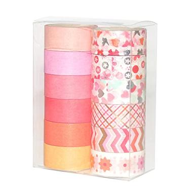 Imagem de Conjunto de adesivos Washi com 12 rolos de flores, adesivos decorativos de 3 metros para artes faça-você-mesmo, materiais de diário, scrapbook, cartão, embrulho de presente (1,5 cm)