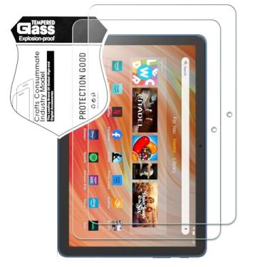 Imagem de Pacote com 2 protetores de tela de vidro temperado para tablet Amazon Fire HD 10 (2023/2021, 13ª/11ª geração)/Fire HD 10 Plus/Fire HD 10 Kids Pro 2023/2021, compatível com S Pen, compatível com capas
