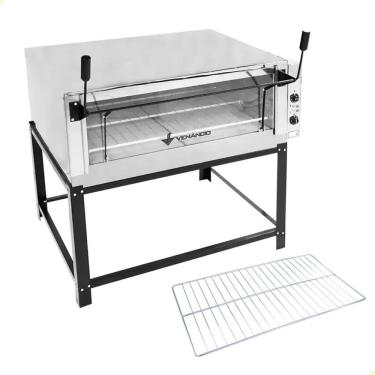 Imagem de Kit Forno Industrial Venâncio Roma Elétrico Aço Inox Pedra Refratária 220v + Grelha Adicional FERI90