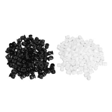 Imagem de Copos de tinta de tatuagem de caveira, suporte de pigmento de microblading estável e espesso para sobrancelhas, lábios, artistas de tatuagem, preto e branco, 400 peças, 1,5x2cm