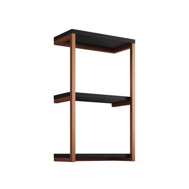 Imagem de Nicho De Parede Industrial 3 Prateleiras Milão - Cobre E Preto - Cor: Marrom