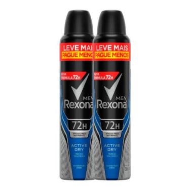 Imagem de Kit com 2 Desodorante Rexona Aero Men Active Dry 250ml cada