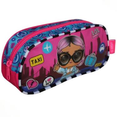 Imagem de Estojo Escolar Infantil Juvenil Lol Surprosa I Love Ny - Luxcel, Rosa 