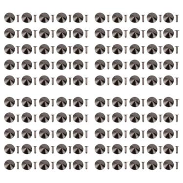 Imagem de Kit de rebites de couro à prova de ferrugem, rebite de ferro durável, acessórios de couro para pulseiras, chapéus, cintos 18mm, tamanho 200 peças (Silver Black)