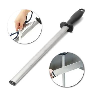 Imagem de Chaira Diamantada Afiador Facas Estriada 12 Polegadas Profissional Aço