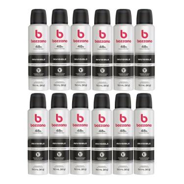 Imagem de Kit 12 Desodorante Aerossol Antitranspirante Masculino Bozzano Invisib