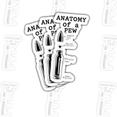 Imagem de (3 peças) Adesivo Anatomy of A Pew – Citação engraçada do diagrama de peças de armas de fogo para proprietários de armas, veteranos e entusiastas de tiro para laptop, garrafa de água, capa de telefone
