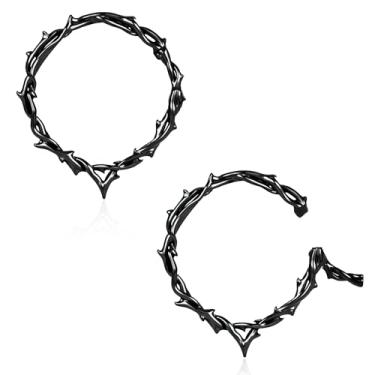 Imagem de Maxbott 2 peças de extensores de orelha de aço inoxidável estilo corrente para orelhas calibradas, expansores pesados para lóbulos esticados, piercing corporal joias para homens e mulheres, 5mm, Aço