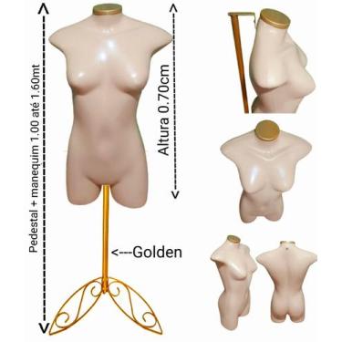 Imagem de Manequim feminino (Meio corpo jó N.36) bege com tampa Gonden + pedesta