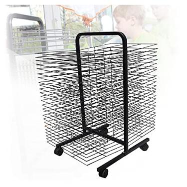 Imagem de Estante de secagem de arte de cavalete de estúdio, placa de pintura a óleo de aula de arte, rack de secagem para trabalhos de papel 50 camadas (tamanho: 50 pisos)