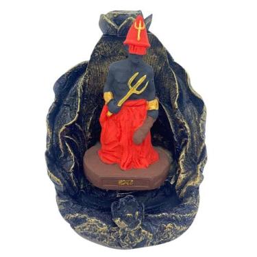 Imagem de Incensário Cascata Folha Exú 12 Cm Dourado Envelhecido Em - Lua Místic