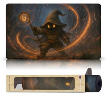 Imagem de Black Mage (Stitched) - MTG Playmat - Compatible with Magic The Gathering Playmat - Play MTG, YuGiOh, TCG - Original Play Mat Art Designs & Accessories