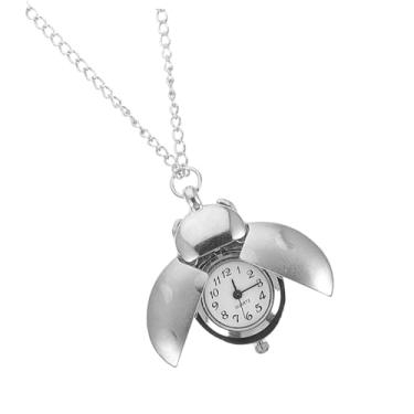 Imagem de CONGARTENO Relógio de bolso vintage em forma de besouro retrô pendurado em liga de zinco com corrente decorativa e relógio prático para homens e mulheres