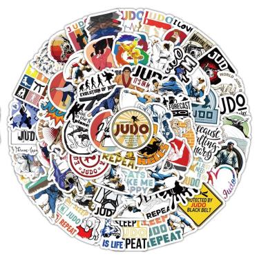 Imagem de Pacote de adesivos Judo, decalques de vinil impermeáveis, 100 unidades