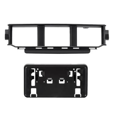Imagem de A & UTV PRO Kit de suporte de grade de para-choque dianteiro com moldura de placa de licença para Ford F150 2021 2022 2023 acessórios de painel espaçador central inferior dianteiro, substitui