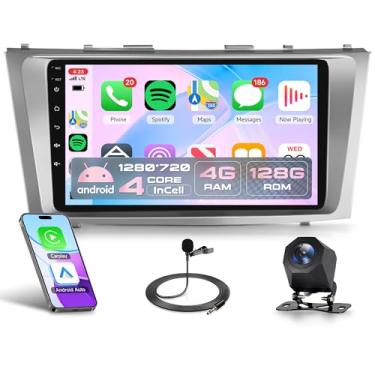 Imagem de Rádio estéreo automotivo 4G + 128G Rimoody Android 15 4 núcleos para Toyota Camry 2006-2011 com JBL, sem fio, Carplay, Android, navegação automática GPS 5G-WiFi, Bluetooth 5.0 DSP Bluetooth 5.0 FM/RDS